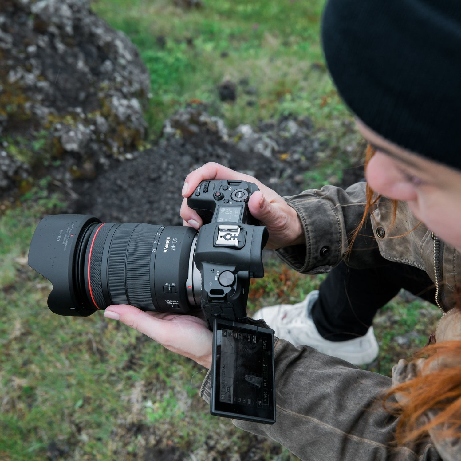 Canon EOS R + EF to RF adapter + RF 24105mm f/4L IS USM Systemkamera